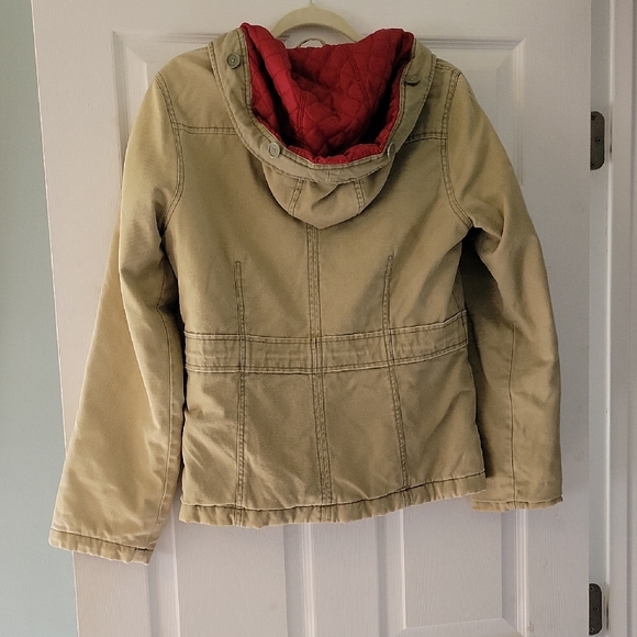 Abercrombie & Fitch Kids Khaki Jacket with Red Interior - Picture 5 of 5